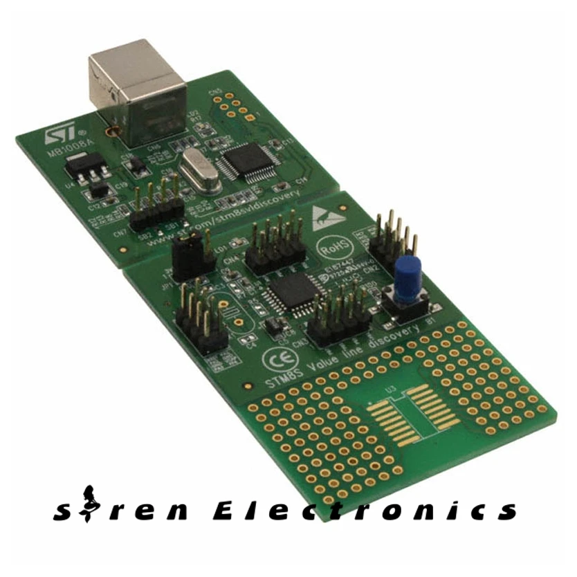 1 pcs x STM8SVLDISCOVERY quick-start development board for the 8 bits mainstream line of MCUs based on STM8S003K3T6
1 pcs x STM8SVLDISCOVERY quick-start development board for the 8 bits mainstream line of MCUs based on STM8S003K3T6