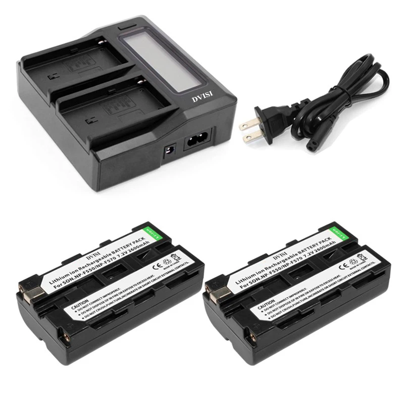 Ultra Fast 3X faster Dual Charger with 2pcs 2600mAh NP-F550 NP-F530 NP-F570 Battery for Sony Z1 CCD-SC55 TRV81 DCR-TRV210 FD81
Ultra Fast 3X faster Dual Charger with 2pcs 2600mAh NP-F550 NP-F530 NP-F570 Battery for Sony Z1 CCD-SC55 TRV81 DCR-TRV210 FD81