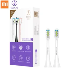 4 pièces Xiaomi SOOCAS X3 têtes de brosse à dents électrique pour Xiaomi Mijia SOOCAS brosse à dents SOOCARE X3 tête de brosse à dents de remplacement(China)