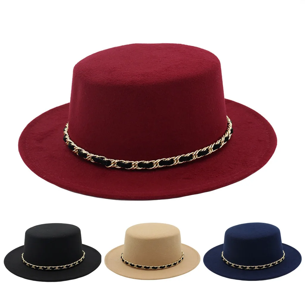 Feitong Solid Color Hat Fedoras Womens Wide Brim Wool Felt Flat Top Fedora Hat Party Church Trilby Hats Cap sombrero mujer #C
Feitong Solid Color Hat Fedoras Womens Wide Brim Wool Felt Flat Top Fedora Hat Party Church Trilby Hats Cap sombrero mujer #C