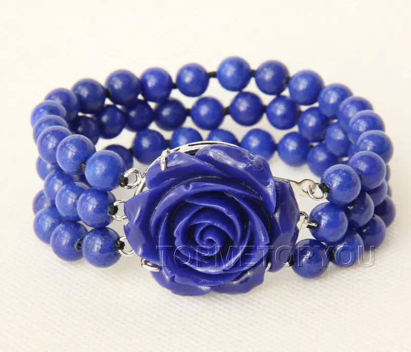 Wholesale price 16new ^^^^NEW 3rows round 8mm Lapis Lazuli bracelet Carved clasp E2027
Wholesale price 16new ^^^^NEW 3rows round 8mm Lapis Lazuli bracelet Carved clasp E2027