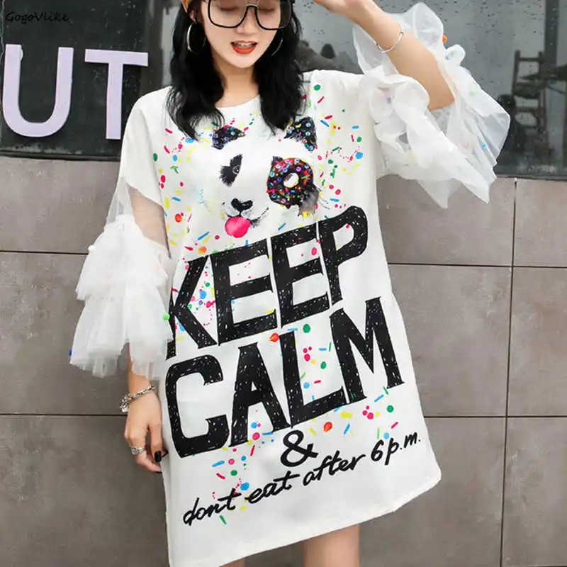 Cute Panda Print Dress Plus Size Dresses 2019 Summer Women Kawaii Beading Vestidos Mesh Sleeve Shirt Dress Above Knee LT966S20
Cute Panda Print Dress Plus Size Dresses 2019 Summer Women Kawaii Beading Vestidos Mesh Sleeve Shirt Dress Above Knee LT966S20