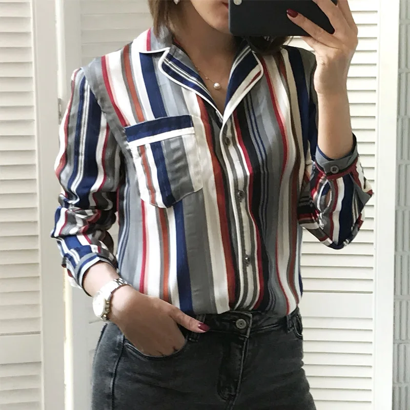 2019 summer casual striped women shirt blouse female chiffon top and casual shirt top
2019 summer casual striped women shirt blouse female chiffon top and casual shirt top