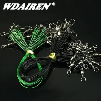 

20Pcs/lot Fishing Wire Line Leash Lure Fishhook Line Trace Wire Leader Swivel Snap Spinner Shark Spinning Expert tackle