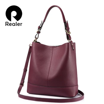 REALER bucket bag ladies genuine leather bag for women's bags large handbag female shoulder crossbody bag black tote 2 Pcs/Set
REALER bucket bag ladies genuine leather bag for women's bags large handbag female shoulder crossbody bag black tote 2 Pcs/Set