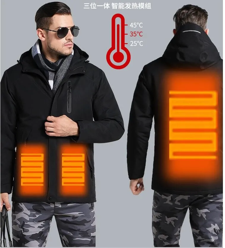 Мужская и женская Электронная интеллектуальная Рабочая куртка с капюшоном USB