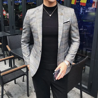2019 new autumn and winter new Korean version, self cultivation large lattice coat, high quality fabric casual men's small suit
2019 new autumn and winter new Korean version, self cultivation large lattice coat, high quality fabric casual men's small suit