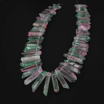 Green Pink color Natural Quartz Graduated Tusk Spike Loose Beads Pendants strand,Top Drilled Raw Crystals Stick Pendants Points
Green Pink color Natural Quartz Graduated Tusk Spike Loose Beads Pendants strand,Top Drilled Raw Crystals Stick Pendants Points