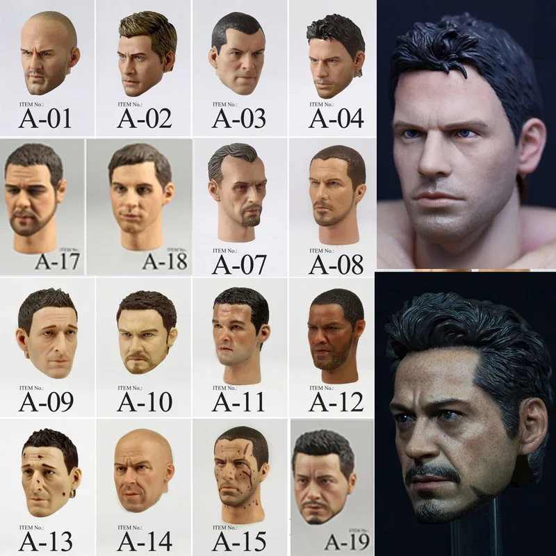 Estartek 1/6 Head Sculpt Chris Jason Sam Worthington JACK Connor Royce Vin Diesel Tony for 12inch Action Figure DIY
Estartek 1/6 Head Sculpt Chris Jason Sam Worthington JACK Connor Royce Vin Diesel Tony for 12inch Action Figure DIY