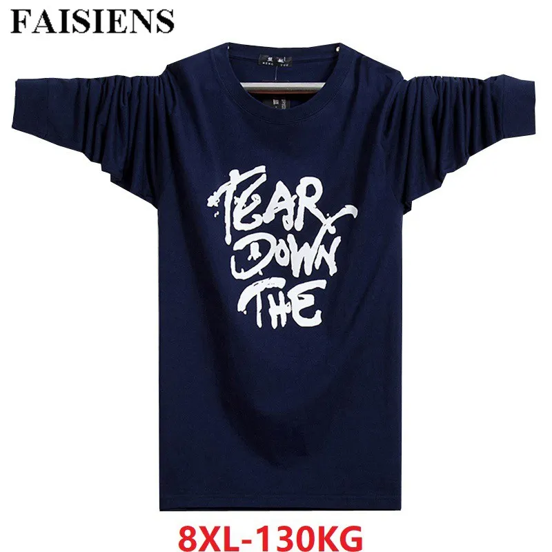 FAISIENS Men Cotton T-Shirt Large Size 6XL 7XL 8XL Long Sleeve Print Letter Autumn Winter Casual Tshirt Loose Green Blue Tshirt
FAISIENS Men Cotton T-Shirt Large Size 6XL 7XL 8XL Long Sleeve Print Letter Autumn Winter Casual Tshirt Loose Green Blue Tshirt