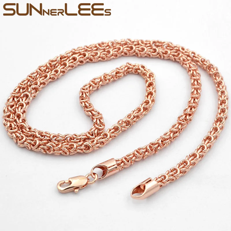 SUNNERLEES Fashion Jewelry Rose Gold Color Necklace 4mm Cable Circles Link Chain For Mens Womens Gift C67 N
SUNNERLEES Fashion Jewelry Rose Gold Color Necklace 4mm Cable Circles Link Chain For Mens Womens Gift C67 N