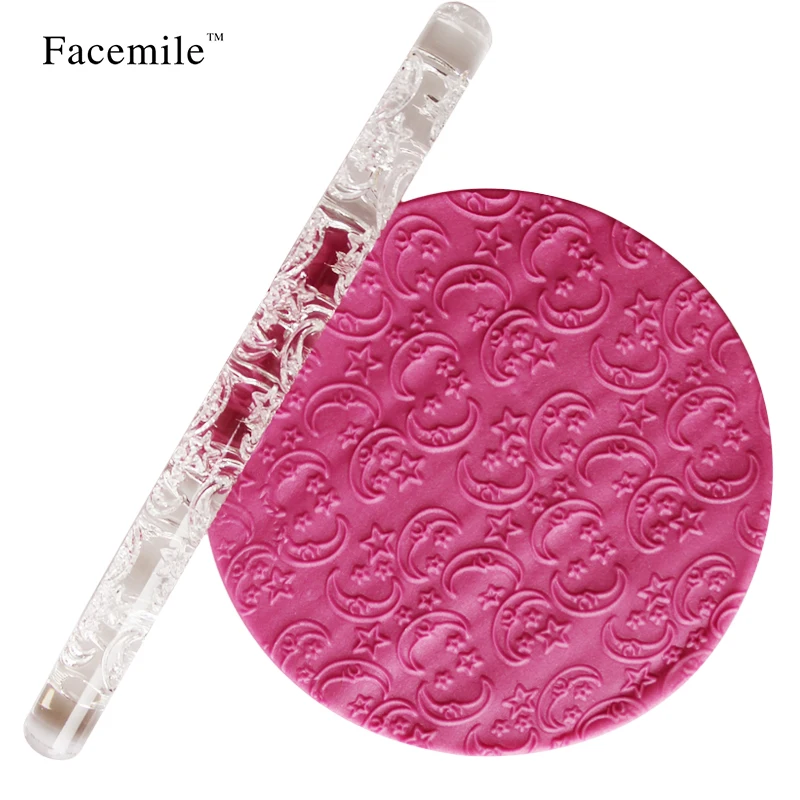 Moon Stars Acrylic Embossing Fondant Rolling Pin Adorable Pattern Design for Cake Paste Decoration Baking Kitchen Tools 51005
Moon Stars Acrylic Embossing Fondant Rolling Pin Adorable Pattern Design for Cake Paste Decoration Baking Kitchen Tools 51005