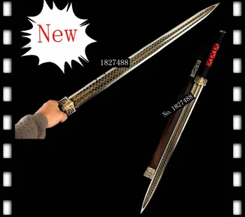 Battle Ready BLACK Manganese Steel Gilt Double edge Sharp Chinese Sword Han Jian Full Tang Blade- Battle Kung Fu China Katana
Battle Ready BLACK Manganese Steel Gilt Double edge Sharp Chinese Sword Han Jian Full Tang Blade- Battle Kung Fu China Katana