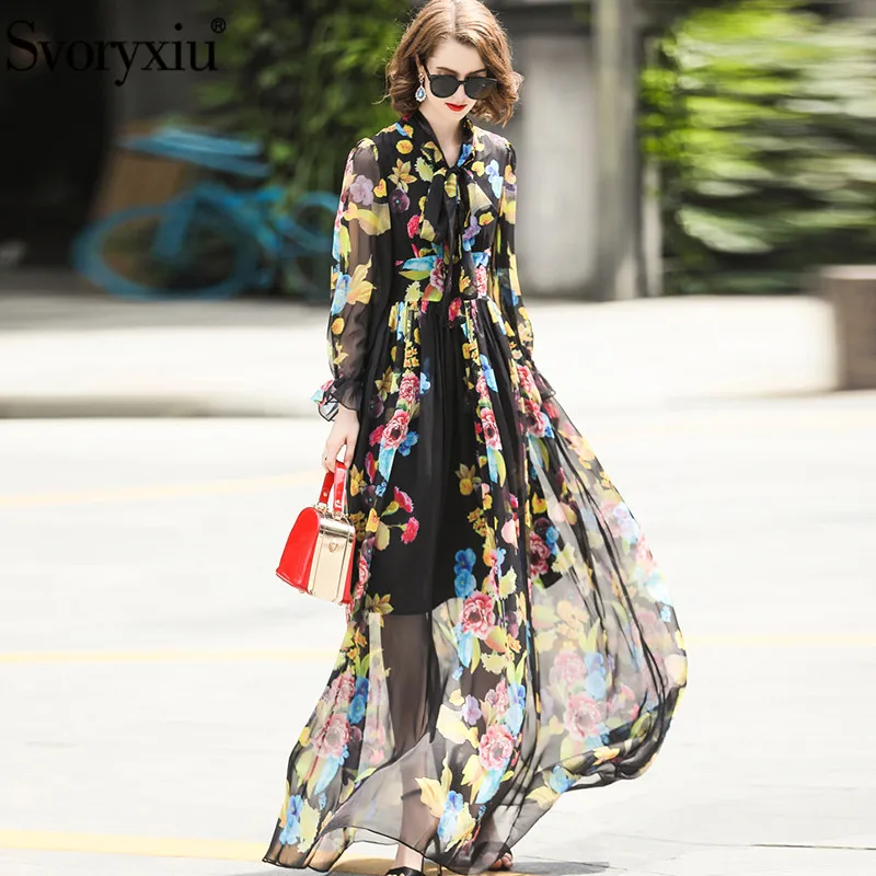 Svoryxiu Runway Elegant Summer Maxi Long Dress Women's Long Sleeve Floral Print Chiffon Custom Big Size Bohemian Maxi Dress
Svoryxiu Runway Elegant Summer Maxi Long Dress Women's Long Sleeve Floral Print Chiffon Custom Big Size Bohemian Maxi Dress