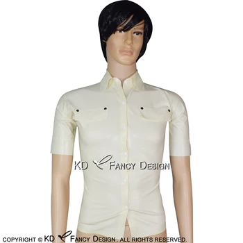 White Sexy Latex Shirt With Buttons At Front And Buttons At Sleeves Turn Down Collar Rubber Top Clothes Clothings YF-0164
White Sexy Latex Shirt With Buttons At Front And Buttons At Sleeves Turn Down Collar Rubber Top Clothes Clothings YF-0164