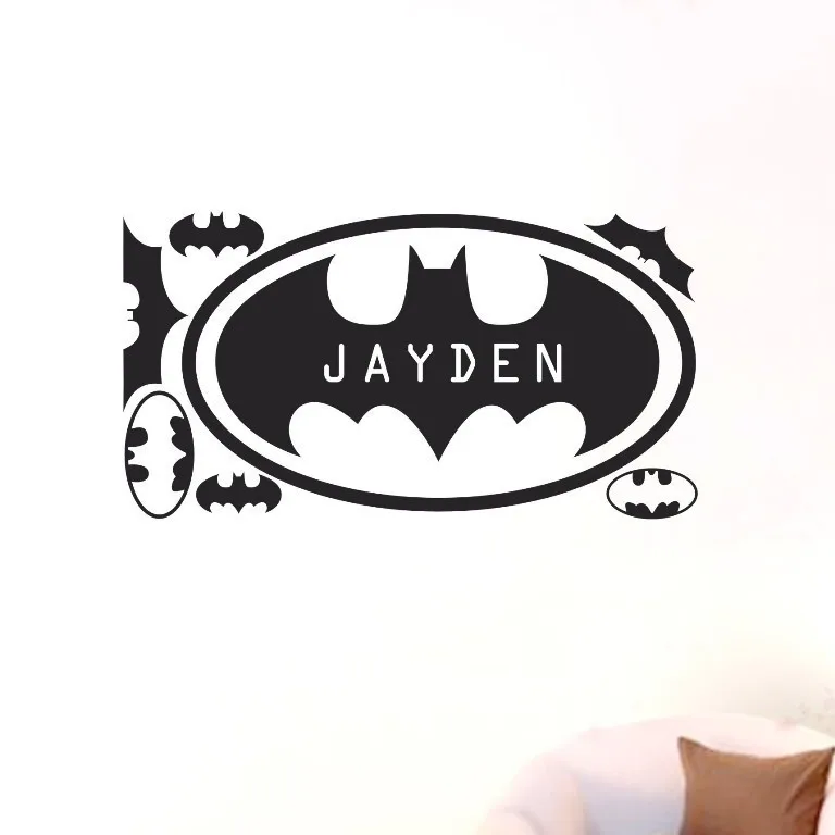 Специальные Новые персонализированные наклейки на стену с именем Бэтмена для