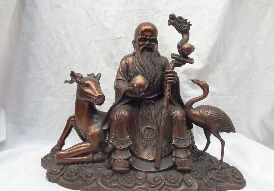 USPS to USA S1640 15" China Pure Bronze Dragon Head Peach Longevity Star God On Deer Crane Statue B0401
USPS to USA S1640 15" China Pure Bronze Dragon Head Peach Longevity Star God On Deer Crane Statue B0401