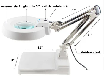 New 110V/220V 10X Desk Table Lighting 60 LED Magnifier Lamp Light White Eye Protection Loupes Glass Lens Diopter Inspection
New 110V/220V 10X Desk Table Lighting 60 LED Magnifier Lamp Light White Eye Protection Loupes Glass Lens Diopter Inspection