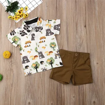 Toddler Boys Clothing Set Gentleman Suit Kids Short Sleeve Cartoon Print Shirt+Shorts Casual Baby Boy Party Clothes
Toddler Boys Clothing Set Gentleman Suit Kids Short Sleeve Cartoon Print Shirt+Shorts Casual Baby Boy Party Clothes