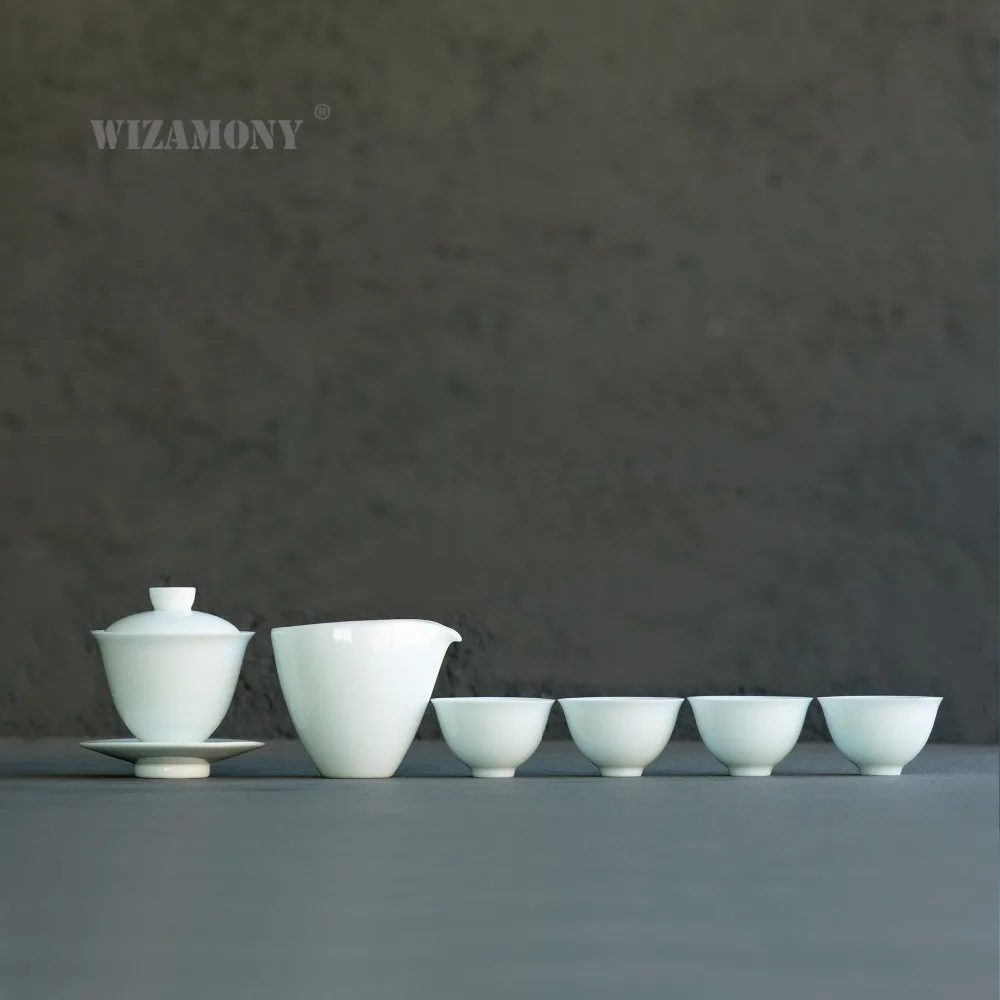 WIZAMONY Chinese Kung Fu Tea set gaiwan teapot teacups fair mug tea sets white ceramic fot gift puer Drinkware
WIZAMONY Chinese Kung Fu Tea set gaiwan teapot teacups fair mug tea sets white ceramic fot gift puer Drinkware