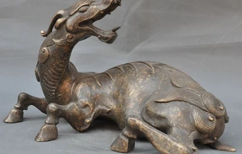 13" Old Chinese Feng shui Bronze Evil spirits Pixiu Unicorns Lucky Beast Statue
13" Old Chinese Feng shui Bronze Evil spirits Pixiu Unicorns Lucky Beast Statue