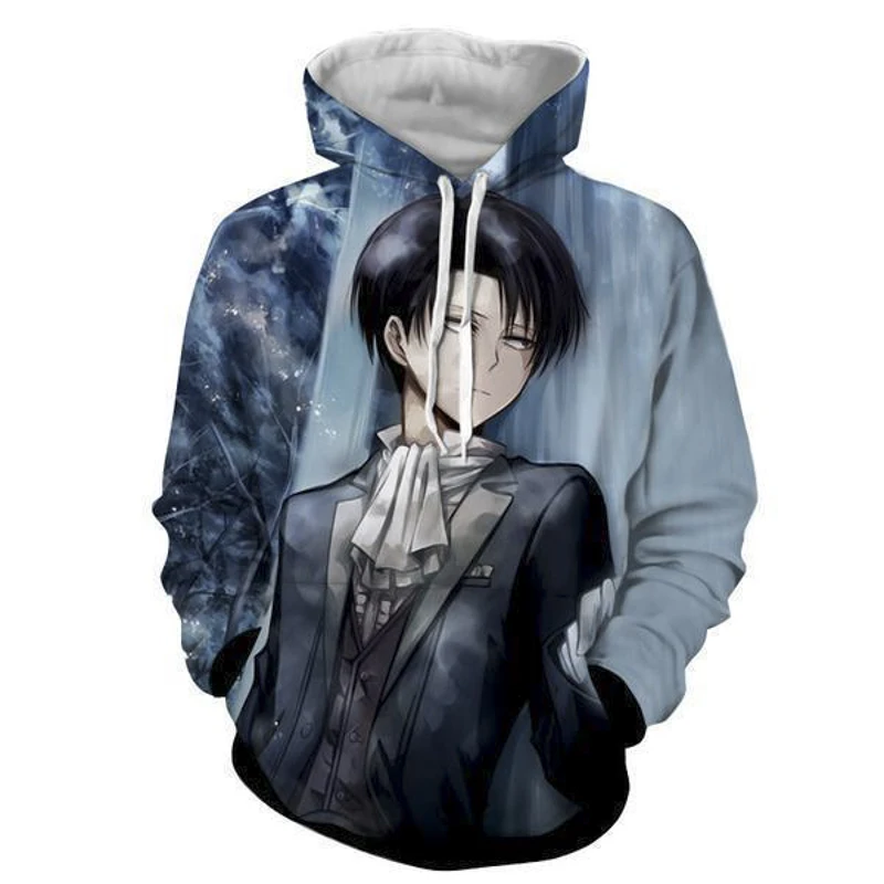 Waliicorners Anime Hoodies Mens Attack on Titan Hoodies Levi Sweatshirt Couple Tops Streetwear 20