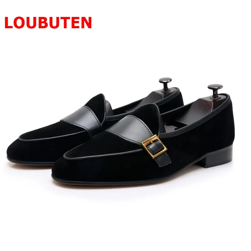 Loubuten Black Velvet Loafers Fashion Slip On Mens Shoes Casual Flats Buckle Decorative Dress Shoes Summer Men's Slipper Shoes
Loubuten Black Velvet Loafers Fashion Slip On Mens Shoes Casual Flats Buckle Decorative Dress Shoes Summer Men's Slipper Shoes