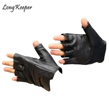 Long Keeper Men Genuine Leather Gloves High Quality Fashion Slip-resistant Luvas Half Finger Sheep Leather Gloves gants moto
Long Keeper Men Genuine Leather Gloves High Quality Fashion Slip-resistant Luvas Half Finger Sheep Leather Gloves gants moto