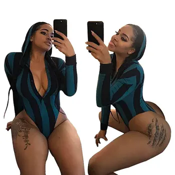 Fashion 2019 Summer Women Deep V Neck Striped Bodysuit Skinny New Long Sleeve Slim Rompers Bandage Bodycon Short Jumpsuit
Fashion 2019 Summer Women Deep V Neck Striped Bodysuit Skinny New Long Sleeve Slim Rompers Bandage Bodycon Short Jumpsuit