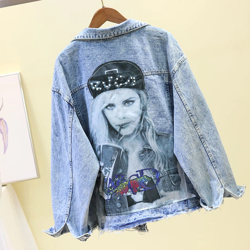 2019 Spring Fall Female Students Outwear New Loose Jacket Women Fashion Nail Beads Covered Denim Short Jackets Ladies Coats
2019 Spring Fall Female Students Outwear New Loose Jacket Women Fashion Nail Beads Covered Denim Short Jackets Ladies Coats