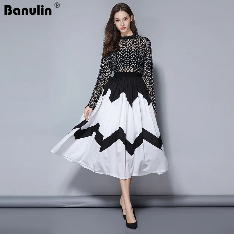 Banulin 2019 Fashion Designer Runway Midi Dress Summer Women Long sleeve Heart Hollow Out Patchwork Pleated Casual Dress
Banulin 2019 Fashion Designer Runway Midi Dress Summer Women Long sleeve Heart Hollow Out Patchwork Pleated Casual Dress