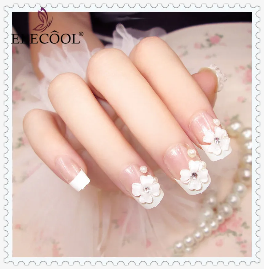 ELECOOL 3D Cute with Flower Pattern French elegant Fake Nails 24pcs Medium-long Glue For Bride For Lady Marriage Party
ELECOOL 3D Cute with Flower Pattern French elegant Fake Nails 24pcs Medium-long Glue For Bride For Lady Marriage Party