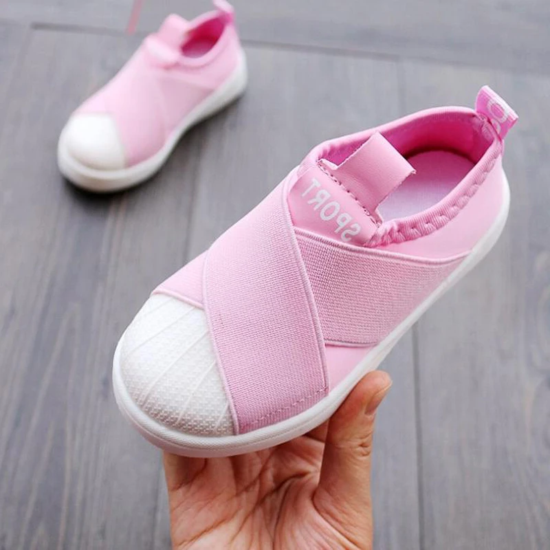 2019 Spring Kids Shoes High Quality Stretch Fabric Shell Head Sneakers for Girl Boy White Pink Loafers Girls Boys Student Shoes
2019 Spring Kids Shoes High Quality Stretch Fabric Shell Head Sneakers for Girl Boy White Pink Loafers Girls Boys Student Shoes
