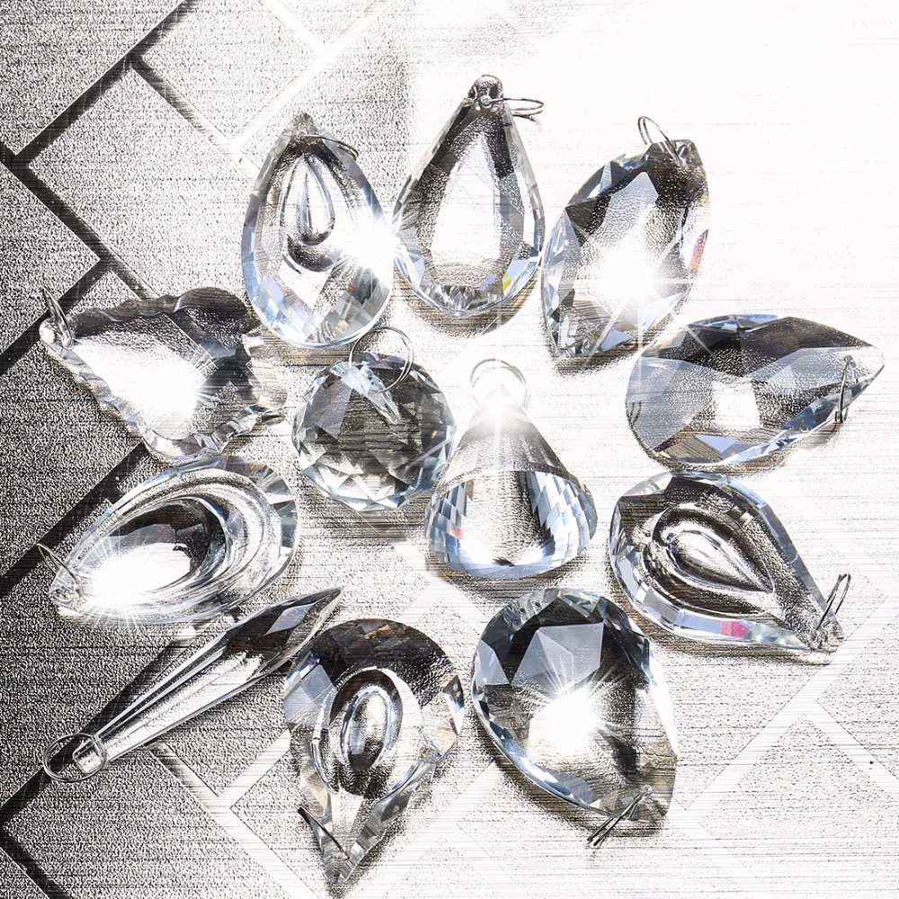 H&D Pack of 12 Clear Crystal Chandelier Lamp Lighting Drops Pendants Balls Prisms Hanging Prisms Parts Suncatcher Home Decor
H&D Pack of 12 Clear Crystal Chandelier Lamp Lighting Drops Pendants Balls Prisms Hanging Prisms Parts Suncatcher Home Decor