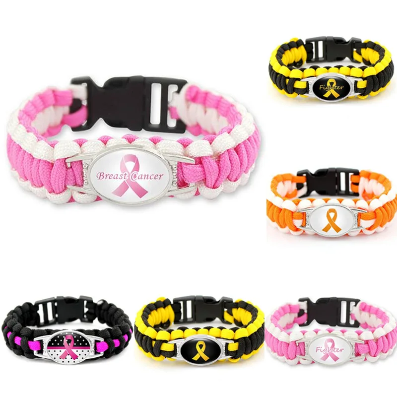 10PC Hope Fighter Ribbon Breast Cancer Cure Childhood Brain Cancer Down Syndrome Awareness Paracord Survival Friendship Bracelet
10PC Hope Fighter Ribbon Breast Cancer Cure Childhood Brain Cancer Down Syndrome Awareness Paracord Survival Friendship Bracelet