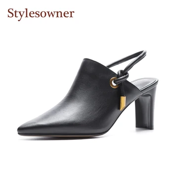 Stylesowner 2020 Trend Women Pointed Toe Summer Sandal Shoe Back Strap Cowhide Leather Temperament Lady High Heel Shoe
Stylesowner 2020 Trend Women Pointed Toe Summer Sandal Shoe Back Strap Cowhide Leather Temperament Lady High Heel Shoe