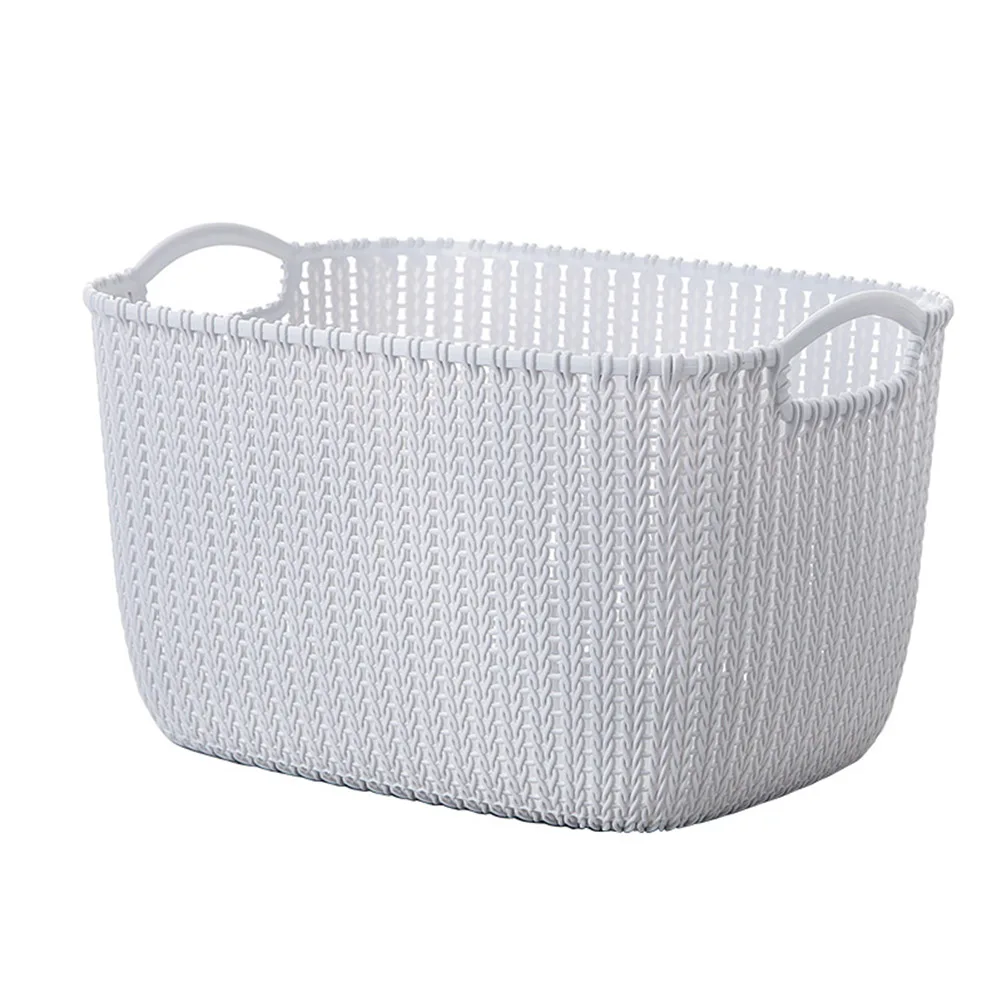 Rectangular Storage Basket with Handle Portable Light Grey Rattan Pen Debris Storage Bucket Capacity Laundry Storage Baskets
Rectangular Storage Basket with Handle Portable Light Grey Rattan Pen Debris Storage Bucket Capacity Laundry Storage Baskets