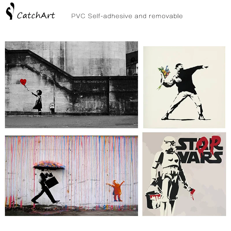 PVC Print posters Original Wall Art Banksy Graffiti Street wall stickers Art picture Canvas Painting For Living Room removable
PVC Print posters Original Wall Art Banksy Graffiti Street wall stickers Art picture Canvas Painting For Living Room removable