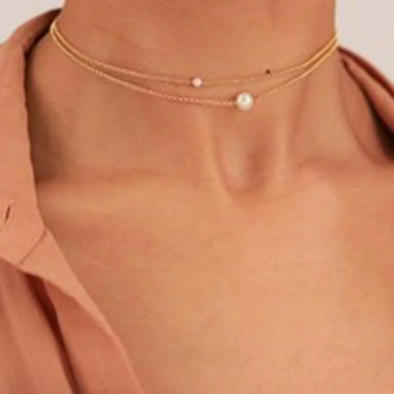 European and American fashion accessories fashionable new double pearl necklace, hand-crafted necklace
European and American fashion accessories fashionable new double pearl necklace, hand-crafted necklace