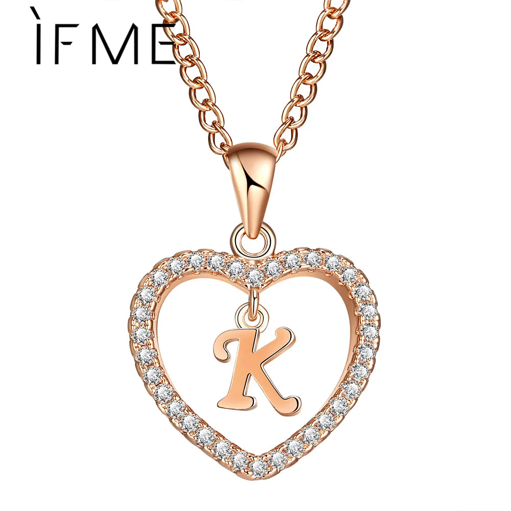 IF ME Fashion Rose Gold Silver Color Crystal Heart Letter K Necklaces Pendant For Women Cubic Zirconia InitialWedding Jewelry
IF ME Fashion Rose Gold Silver Color Crystal Heart Letter K Necklaces Pendant For Women Cubic Zirconia InitialWedding Jewelry