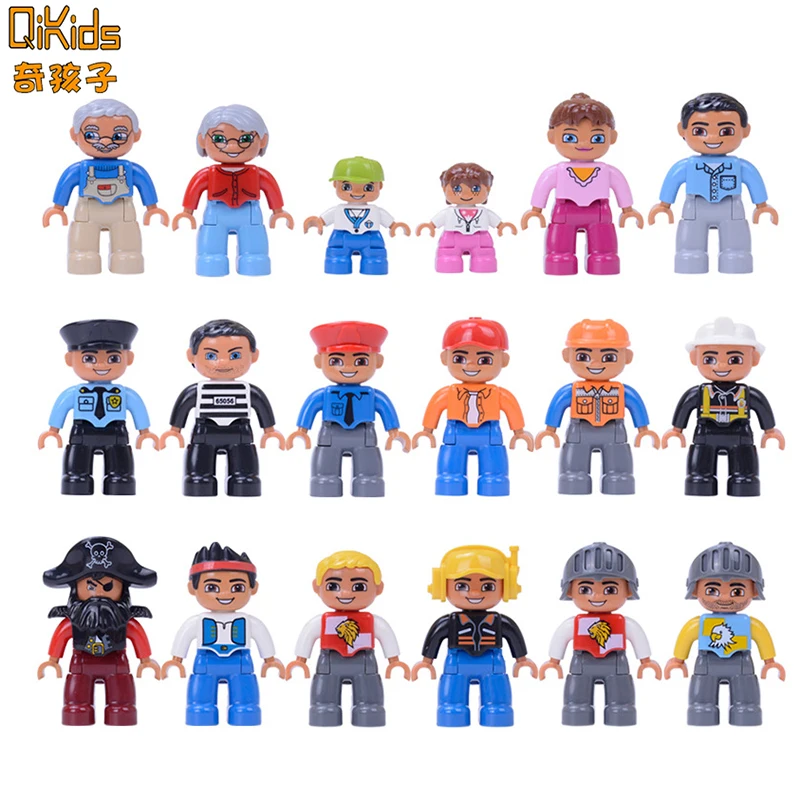 6pcs/lot Big Size Building Blocks Character Compatible LegoING Duploed Family Worker Figure Toys For Children Gifts Kids Toys
6pcs/lot Big Size Building Blocks Character Compatible LegoING Duploed Family Worker Figure Toys For Children Gifts Kids Toys