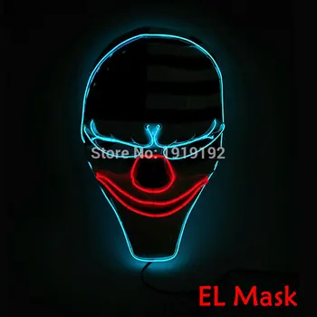 2020 New Halloween Clown Mask LED Mask Flashing EL wire Glowing Flexible LED Neon light For dance DJ Carnival Party Supplies
2020 New Halloween Clown Mask LED Mask Flashing EL wire Glowing Flexible LED Neon light For dance DJ Carnival Party Supplies