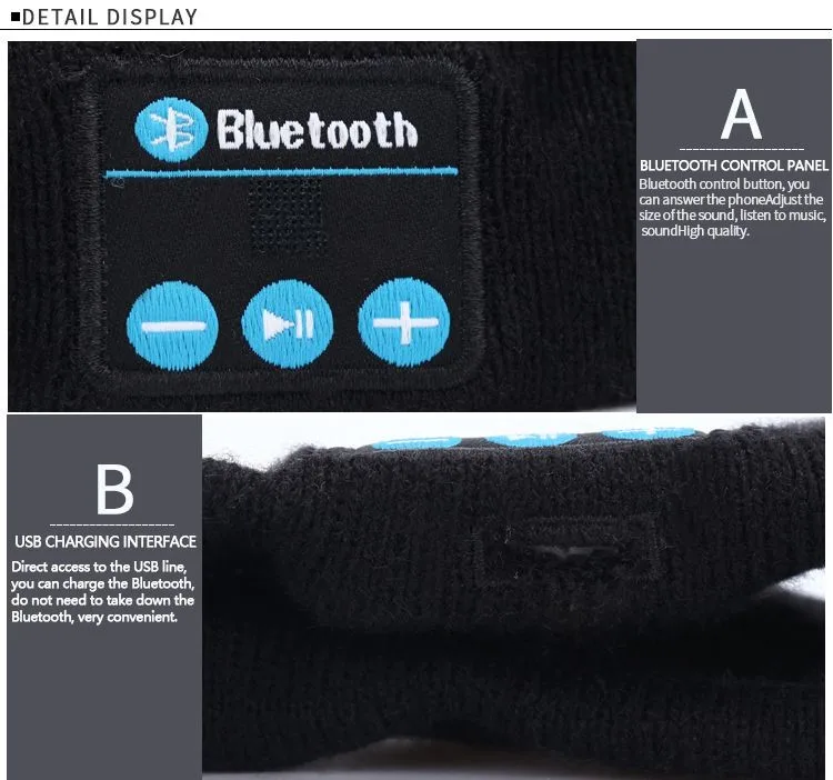 20PCS/Lot Wireless Bluetooth Music Headband V3.0 Magic Hat Knitted Sports Anti-sweat Headphones Earphones Wireless Mic Free DHL