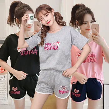 2019 Summer Short Sleeve Pajama Sets for Women Shorts Thin Sleepwear Suit Cute Cartoon Pyjama Homewear Pijama Mujer Home Clothes
2019 Summer Short Sleeve Pajama Sets for Women Shorts Thin Sleepwear Suit Cute Cartoon Pyjama Homewear Pijama Mujer Home Clothes