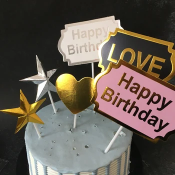 1 Pack Happy birthday Decoration card inserted Cake Topper White Black Pink Color Cake Topper Party Baking Decorations Supplies
1 Pack Happy birthday Decoration card inserted Cake Topper White Black Pink Color Cake Topper Party Baking Decorations Supplies