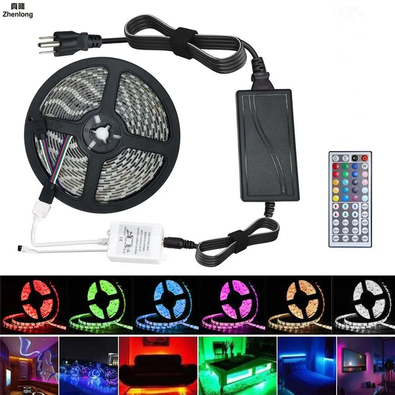 5M RGB Led Strip 5050 SMD Waterproof 60LED/M DC12V LED Light+44 Keys Remote Controller+12V 5A Power Adapter Light Strips Home
5M RGB Led Strip 5050 SMD Waterproof 60LED/M DC12V LED Light+44 Keys Remote Controller+12V 5A Power Adapter Light Strips Home