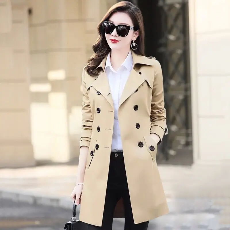 Women Windbreaker 2019 Spring New Korea Women Windbreaker Double breasted Medium Long Loose Trench Coat khaki Coat Female
Women Windbreaker 2019 Spring New Korea Women Windbreaker Double breasted Medium Long Loose Trench Coat khaki Coat Female