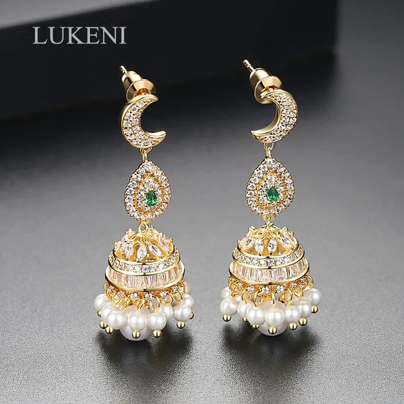 LUKENI Vintage Luxury Multicolor Color Cubic Zircon Pearls Earrings Chandelier Drop Earrings for Women Moon Long Earrings Fashio
LUKENI Vintage Luxury Multicolor Color Cubic Zircon Pearls Earrings Chandelier Drop Earrings for Women Moon Long Earrings Fashio