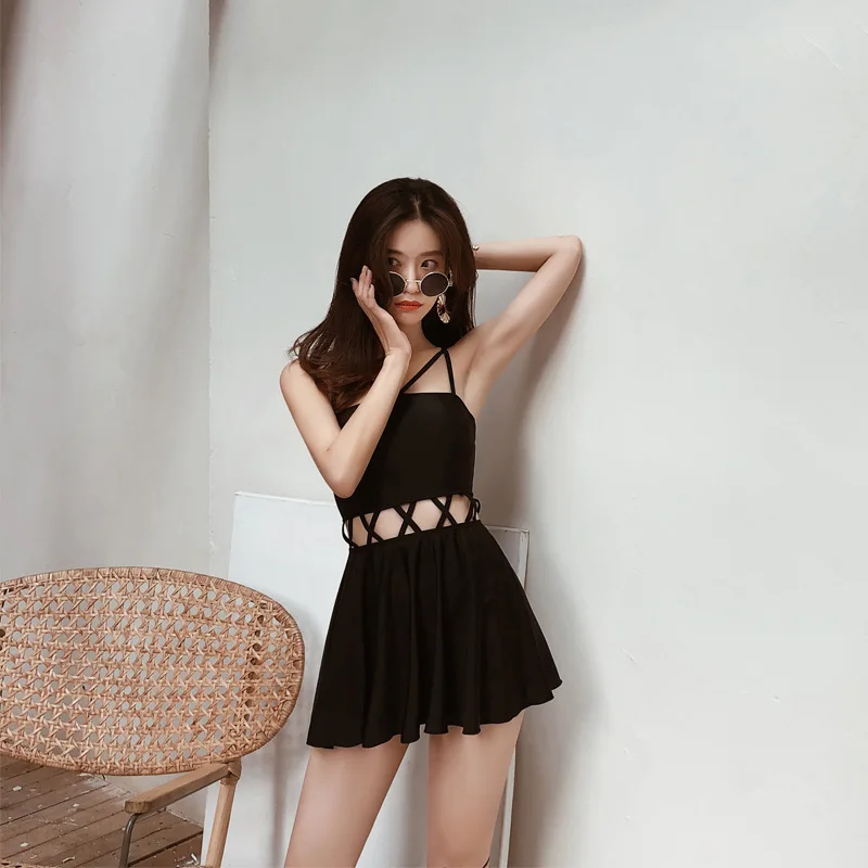 

May High Waisted Swimsuit Monokini Japanese Melting Push Up Plavky Women Piece Swimwear Female Covering Super Hollow Skirt Waist