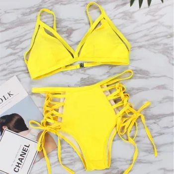 Sexy Women Bikini Sets Solid Color High Waist Hollow Out Swimwear 2018 Two Piece Women Push Up Summer Beach Bandage Bathing Suit
Sexy Women Bikini Sets Solid Color High Waist Hollow Out Swimwear 2018 Two Piece Women Push Up Summer Beach Bandage Bathing Suit